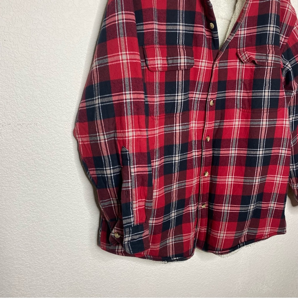 Sherpa Lined Dad Flannel Shacket - image 8